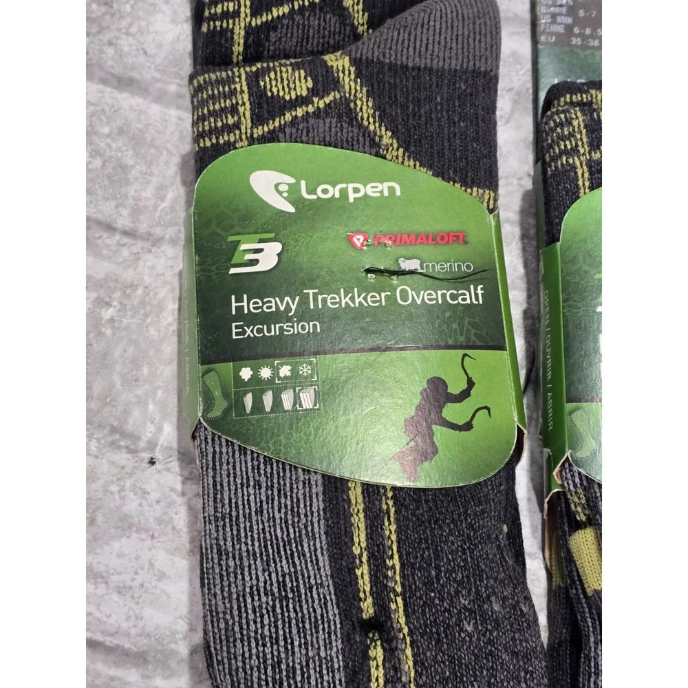 Lorpen 3 Hiking Mountaineering‎ Overcalf Socks Men 5-7, Women 6-8.5 Sz Small